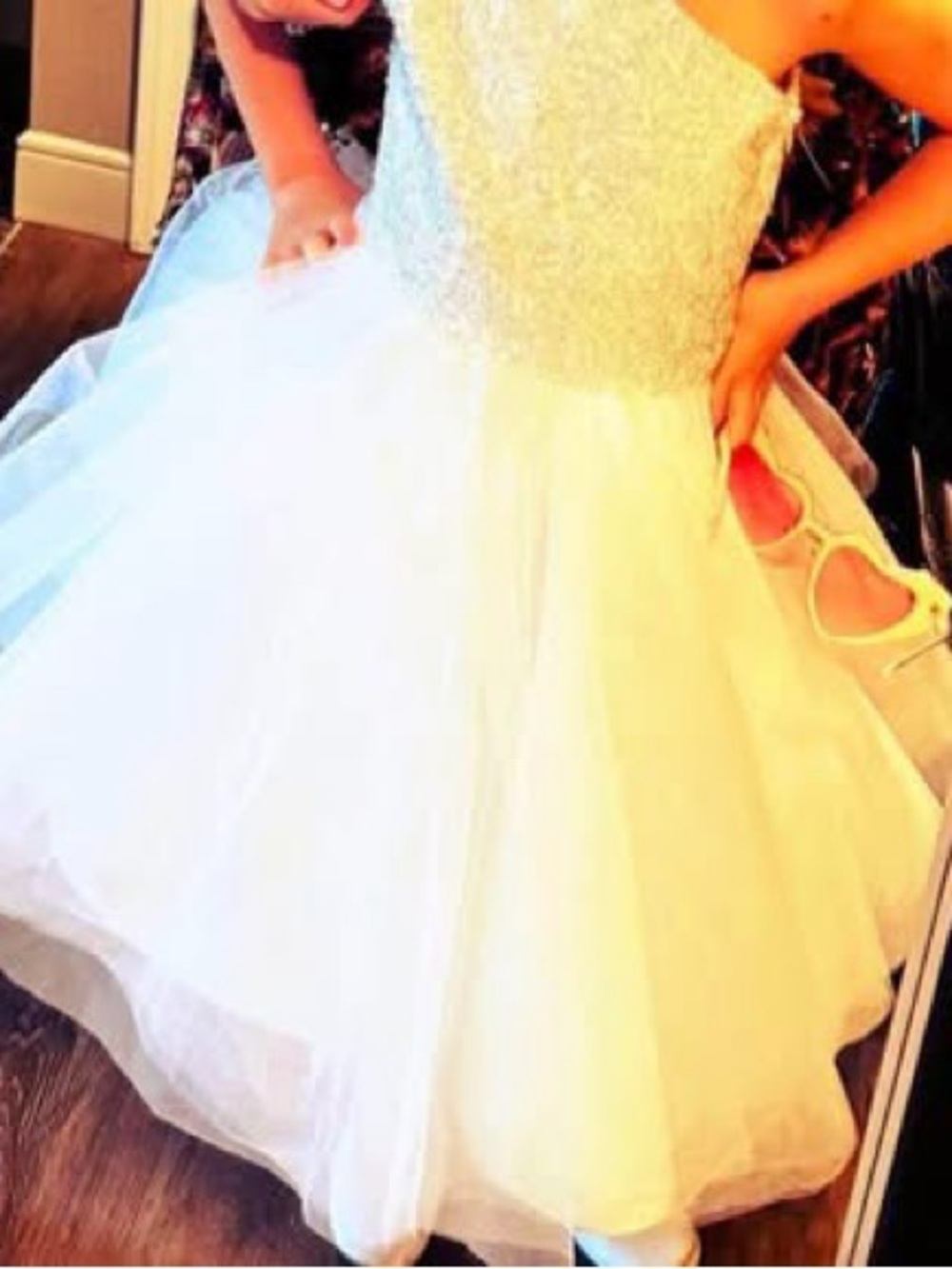 Little Girl’s Jovani Kids Bright White Pageant Flower Girl Dress 5/6
